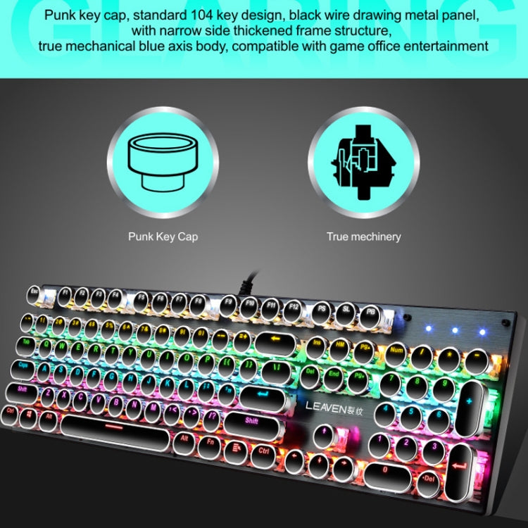 104 Keys Green Shaft RGB Luminous Keyboard Computer Game USB Wired Metal Mechanical Keyboard, Cabel Length:1.5m, Style: Double Imposition Version (Pink White) - Wired Keyboard by PMC Jewellery | Online Shopping South Africa | PMC Jewellery | Buy Now Pay Later Mobicred