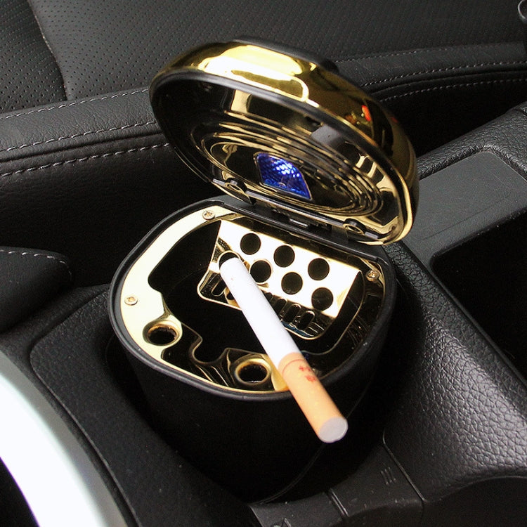 N09C Car Ashtray With Lamp And Cover Car Ashtray(Gold) - Ashtrays by PMC TechLife | Online Shopping South Africa | PMC TechLife | Buy Now Pay Later Mobicred