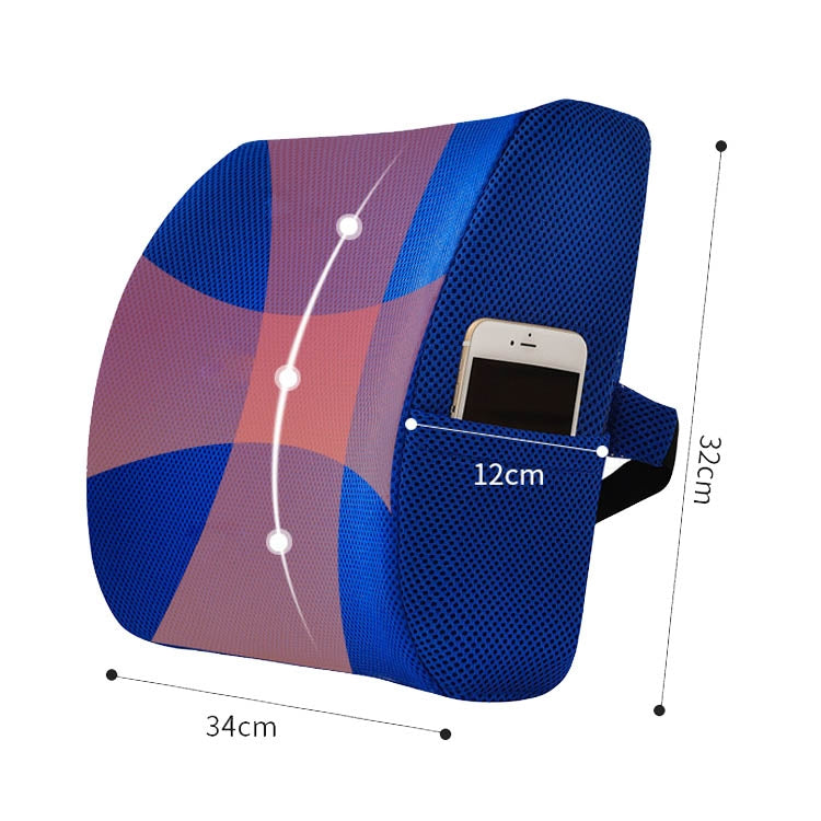 Office Waist Cushion Car Pillow With Pillow Core, Style: Memory Foam(Suede Royal Blue) - Cushions & Pillows by PMC TechLife | Online Shopping South Africa | PMC TechLife | Buy Now Pay Later Mobicred