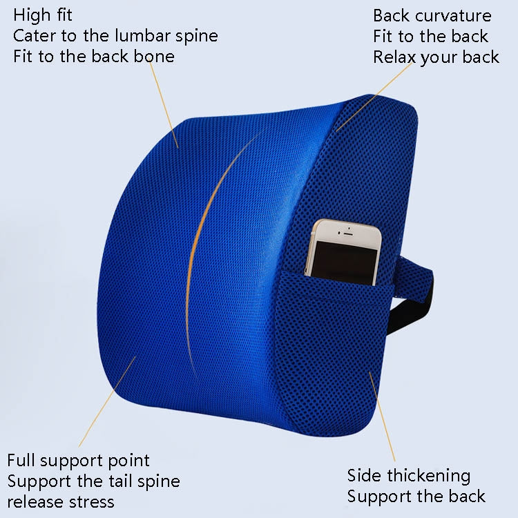 Office Waist Cushion Car Pillow With Pillow Core, Style: Memory Foam(Mesh Purple) - free shipping - PMC TechLife - Order now!