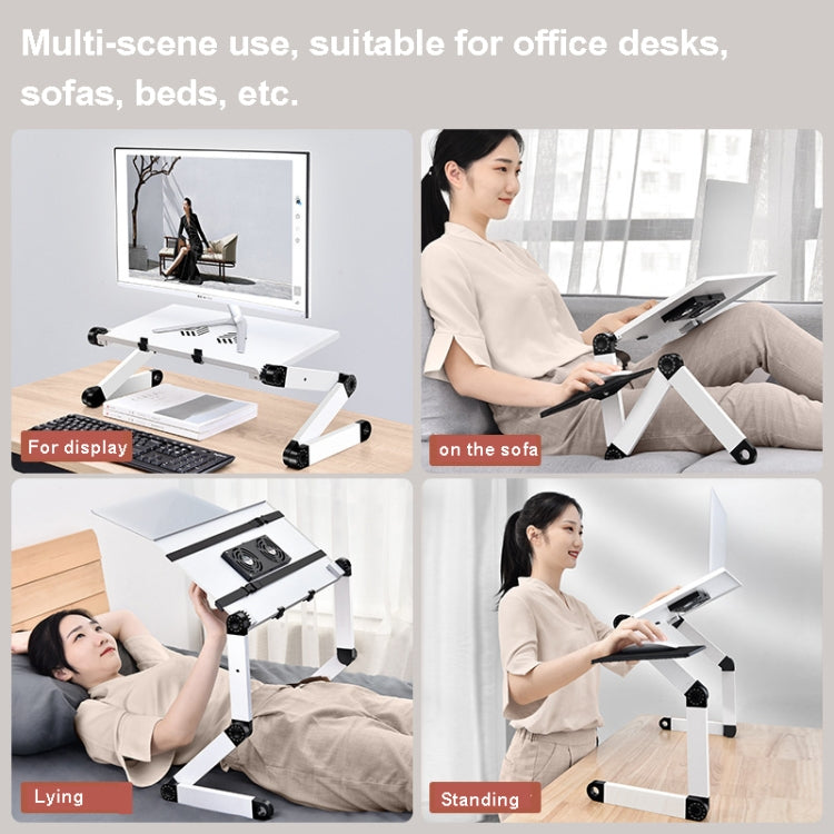 Oatsbasf Folding Computer Desk Laptop Stand Foldable Lifting Heightening Storage Portable Rack,Style: L02  Black - free shipping - PMC Jewellery - Order now!