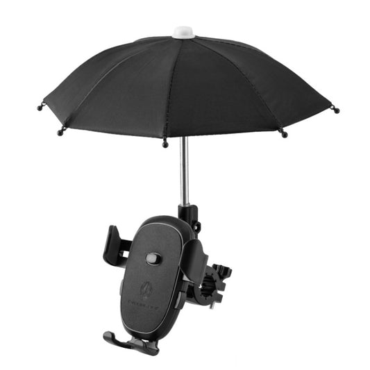 CYCLINGBOX BG-2935 Bicycle Mobile Phone Bracket With Umbrella Waterproof Navigation Electric Car Mobile Phone Frame, Style: Handlebar Installation (Black) - Holders by CYCLINGBOX | Online Shopping South Africa | PMC Jewellery | Buy Now Pay Later Mobicred