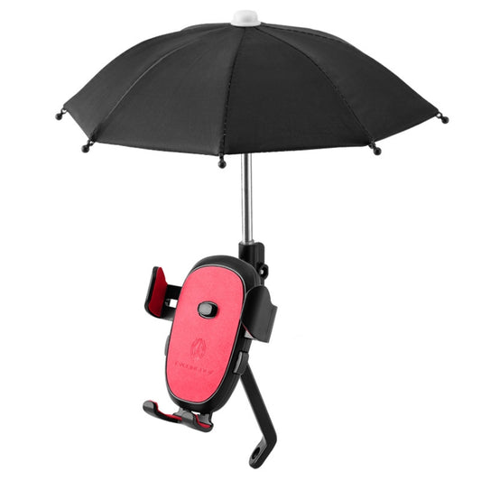 CYCLINGBOX BG-2935 Bicycle Mobile Phone Bracket With Umbrella Waterproof Navigation Electric Car Mobile Phone Frame, Style: Rearview Mirror Installation (Red) - Holders by CYCLINGBOX | Online Shopping South Africa | PMC Jewellery | Buy Now Pay Later Mobicred