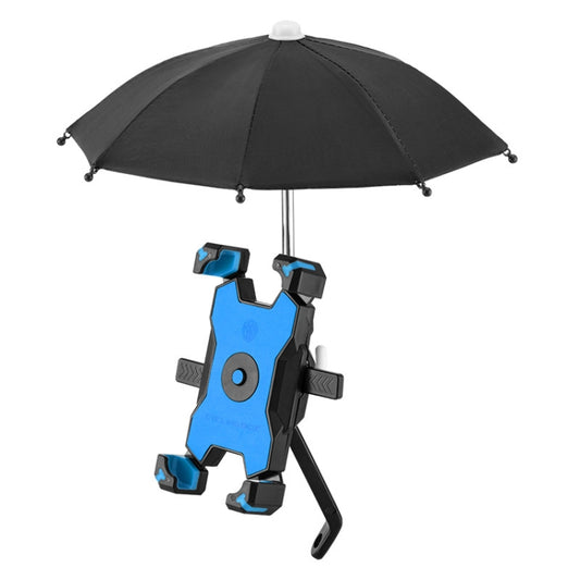 CYCLINGBOX Bicycle Mobile Phone Bracket With Parasol Rider Mobile Phone Frame, Style: Rearview Mirror Installation (Blue) - Holders by CYCLINGBOX | Online Shopping South Africa | PMC Jewellery | Buy Now Pay Later Mobicred