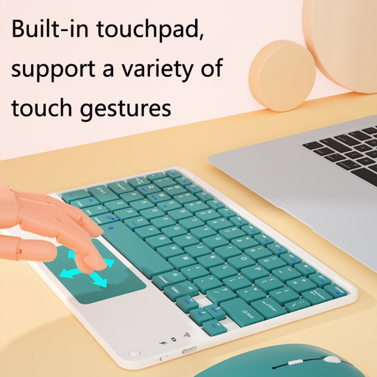 871 9.7 Inch Portable Tablet Bluetooth Keyboard With Touchpad + Mouse Set for iPad(White + Mouse) - Universal by PMC TechLife | Online Shopping South Africa | PMC TechLife
