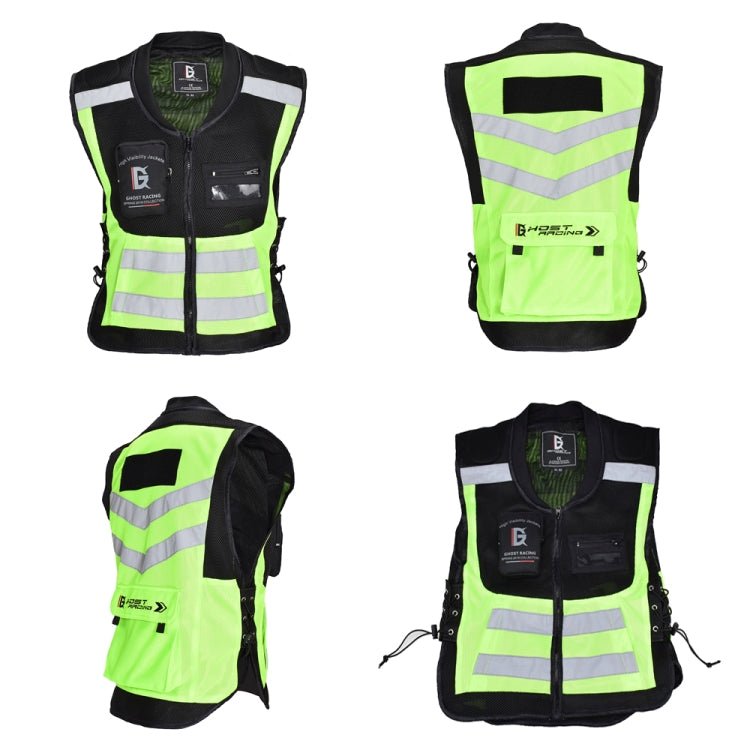 GHOST RACING GR-Y06 Motorcycle Riding Vest Safety Reflective Vest, Size: L(Fluorescent Green) - Protective Gear by GHOST RACING | Online Shopping South Africa | PMC Jewellery | Buy Now Pay Later Mobicred