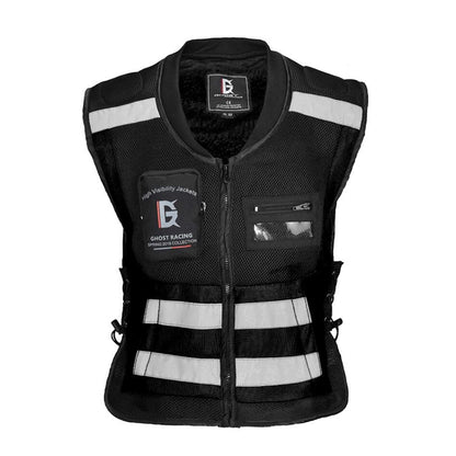 GHOST RACING GR-Y06 Motorcycle Riding Vest Safety Reflective Vest, Size: XXXL(Black) - Protective Gear by GHOST RACING | Online Shopping South Africa | PMC Jewellery | Buy Now Pay Later Mobicred