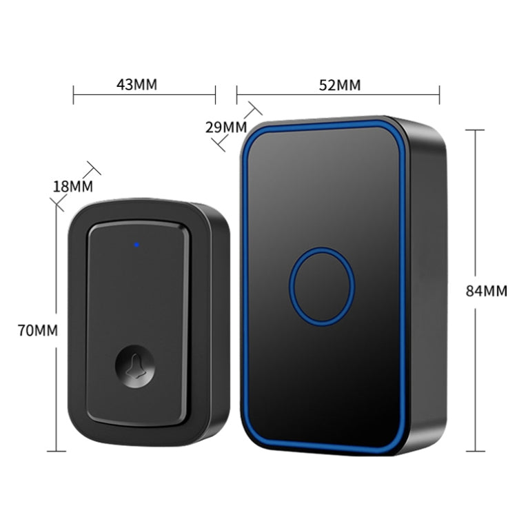 CACAZI A19 1 For 4 Wireless Music Doorbell without Battery, Plug:US Plug(Black) - Wireless Doorbell by CACAZI | Online Shopping South Africa | PMC Jewellery