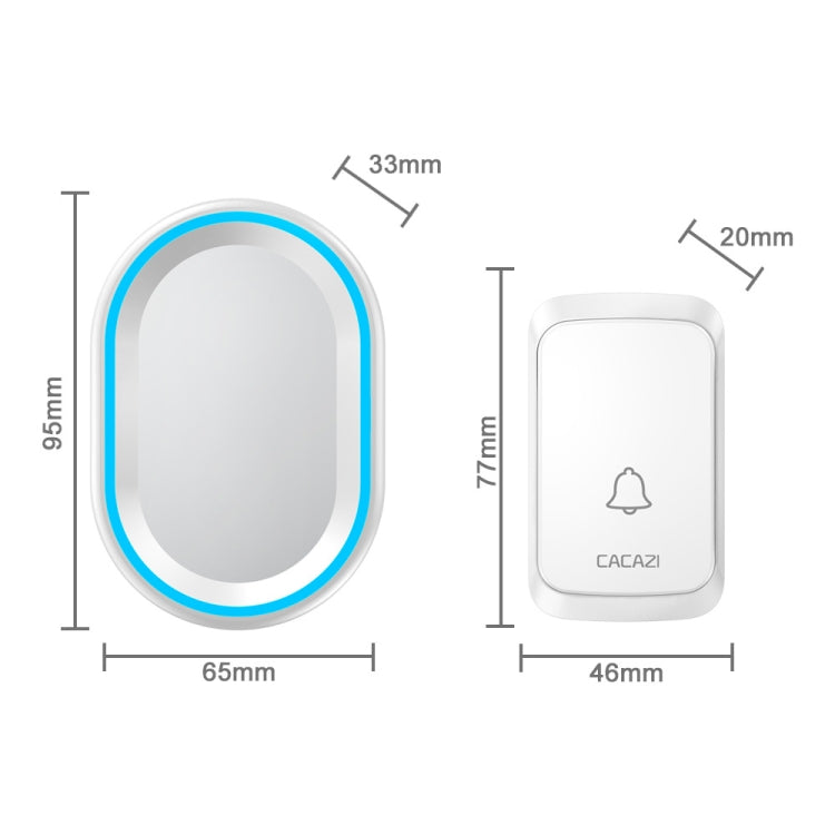 CACAZI A80 1 For 1 Wireless Music Doorbell without Battery, Plug:UK Plug(White) - Wireless Doorbell by CACAZI | Online Shopping South Africa | PMC Jewellery