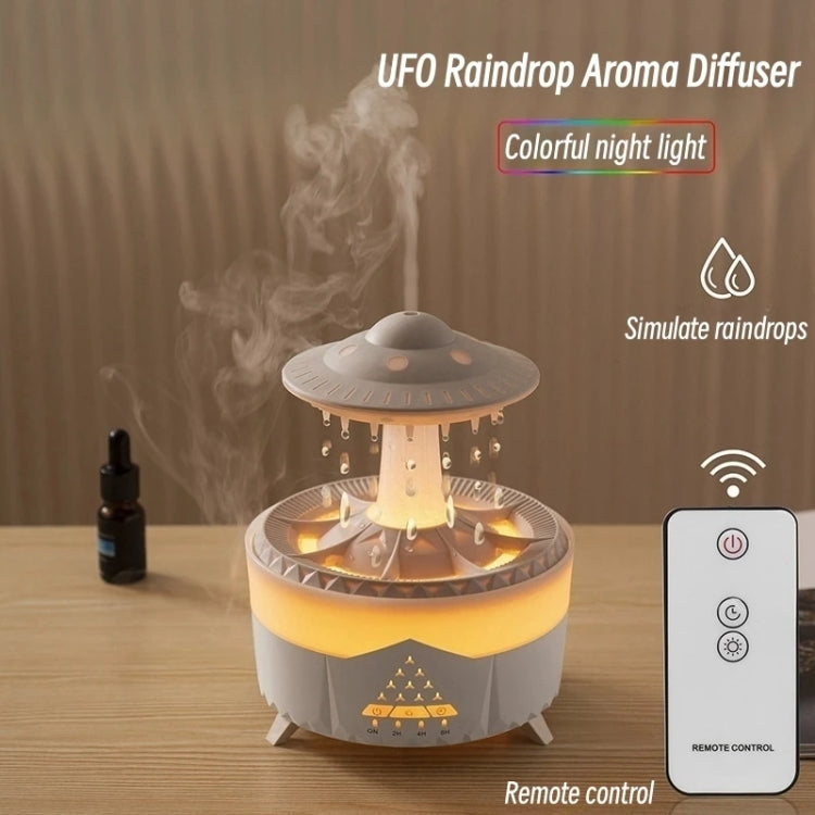UFO Water Drop Aromatherapy Humidifier Desktop Remote Control Diffuser, Plug: US Plug(White) - free shipping - PMC TechLife - Order now!