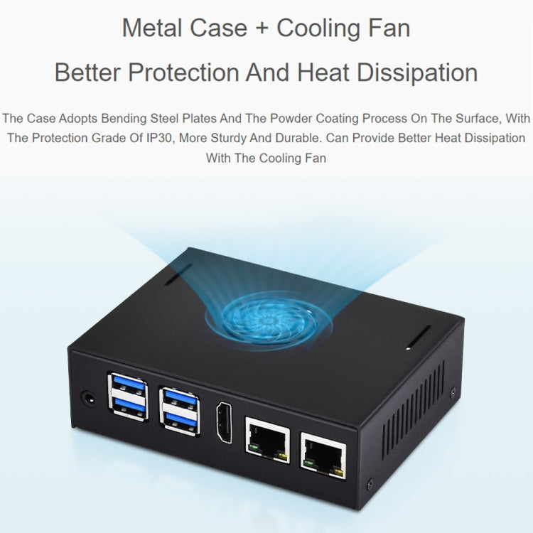 Waveshare 25311 Metal Case For VisionFive2 Board, With Cooling Fan - Mini PC Accessories by Waveshare | Online Shopping South Africa | PMC TechLife | Buy Now Pay Later Mobicred