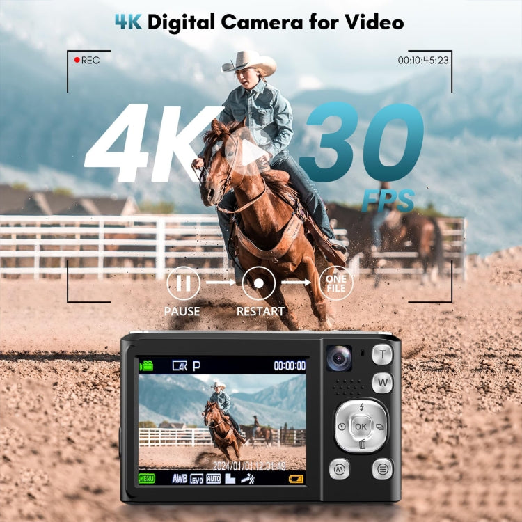 DC308 2.8-Inch 4K HD Front And Rear Dual-Camera 16X Zoom Digital Camera UK Plug(Black) - free shipping - PMC Jewellery - Order now!