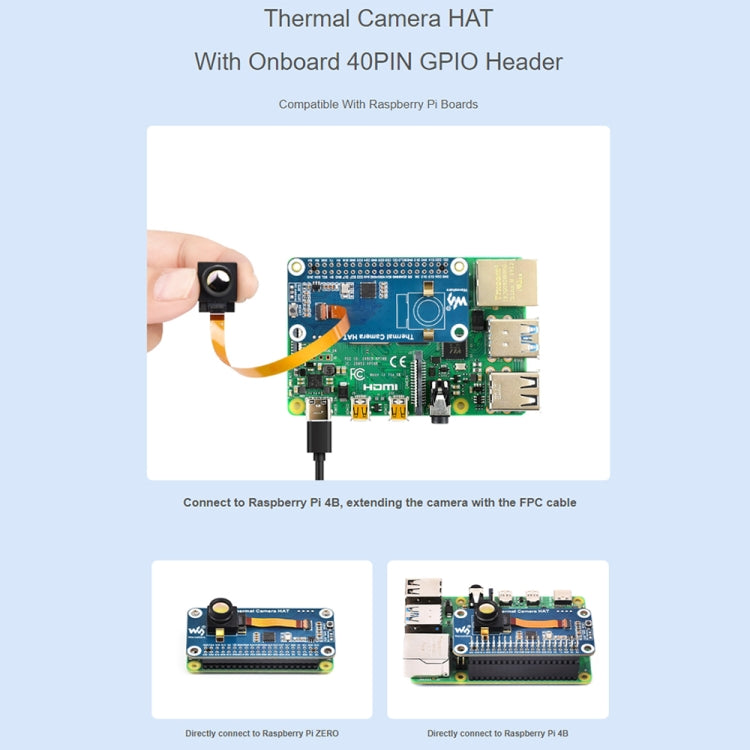 Waveshare Long-Wave IR Thermal Imaging Camera Module, 80×62 Pixels, 45°FOV(40PIN GPIO Header) - Module by Waveshare | Online Shopping South Africa | PMC Jewellery