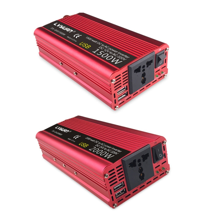 LVYUAN Car Inverter Dual USB Power Converter, Specification: 12V to 220V 1500W UK Plug - Modified Square Wave by PMC Jewellery | Online Shopping South Africa | PMC Jewellery | Buy Now Pay Later Mobicred