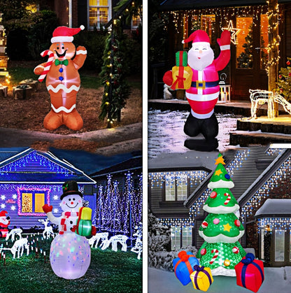 Santa Claus Christmas Tree Snowman Inflatable LED Luminous Christmas Ornaments, US Plug(QM0104-1.8M) - Christmas Ornaments by PMC Jewellery | Online Shopping South Africa | PMC Jewellery