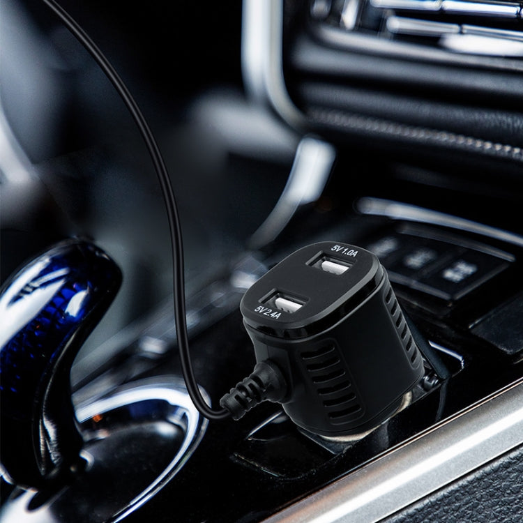 H519 Car Charger Driving Recorder Power Cord Dual USB With Display Charging Line, Specification: Mini Straight - free shipping - PMC TechLife - Order now!