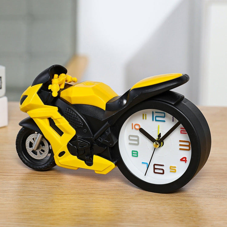 Motorcycle Alarm Clock Ornaments Creative Child Gift Clock(Yellow Motorcycle Racing) - Alarm Clocks by PMc TechLife | Online Shopping South Africa | PMc TechLife | Buy Now Pay Later Mobicred