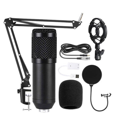 BM800 Condenser Microphone Set With USB Sound Card(Black And Black Net) - Microphone by PMC Jewellery | Online Shopping South Africa | PMC Jewellery | Buy Now Pay Later Mobicred