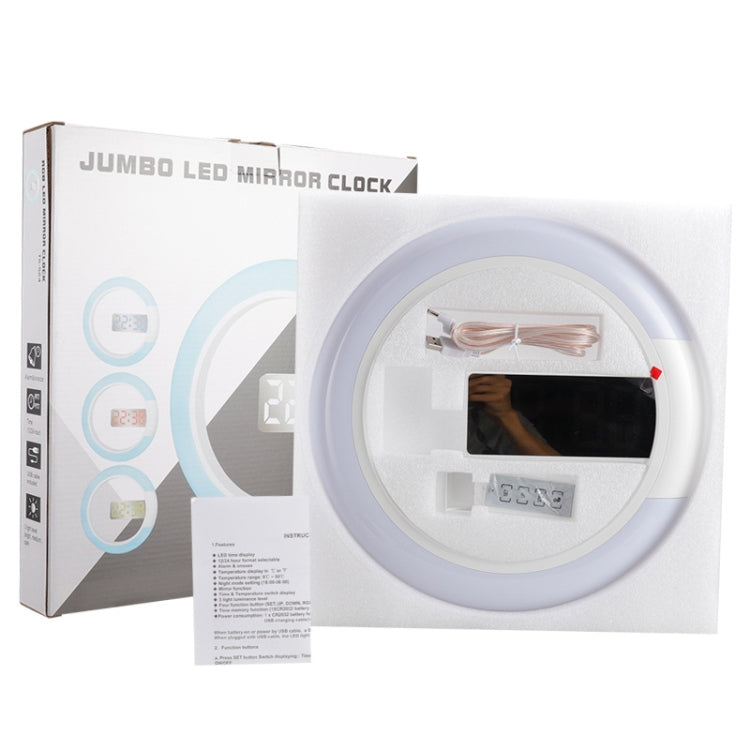 LED Mirror Hollow Wall Clock 7-color Switch Electronic Digital Display Wall Clock(White) - Wall Clock by PMc TechLife | Online Shopping South Africa | PMc TechLife | Buy Now Pay Later Mobicred