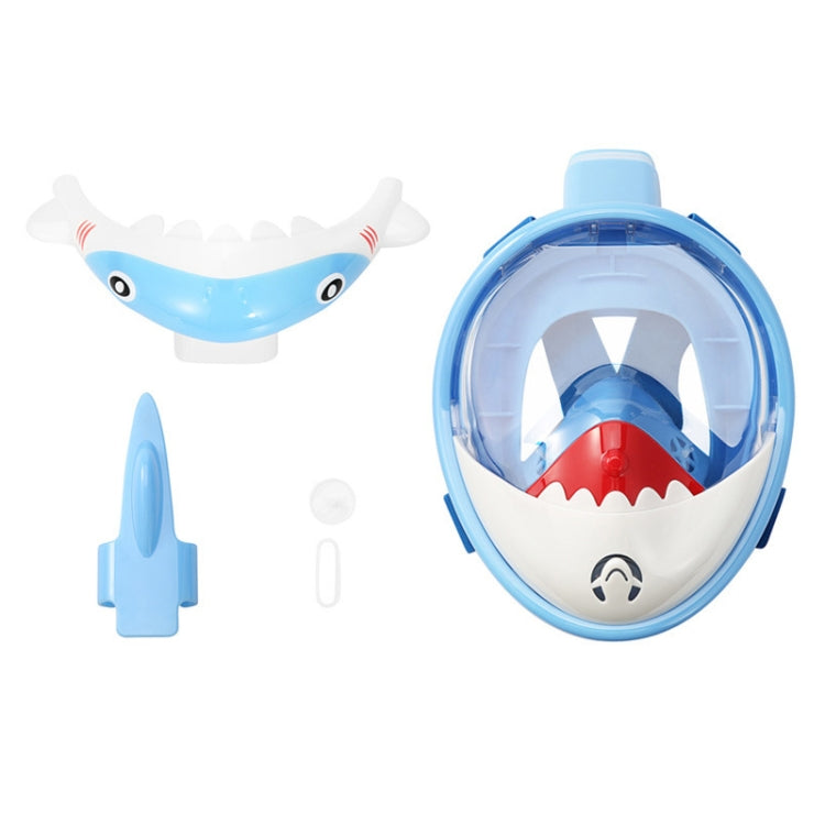 Cartoon Kids Full Dry Diving Mask Swimming Anti-Fog Snorkeling Mask, Size: XS(Shark Blue) - Diving Mask by PMC Jewellery | Online Shopping South Africa | PMC Jewellery | Buy Now Pay Later Mobicred