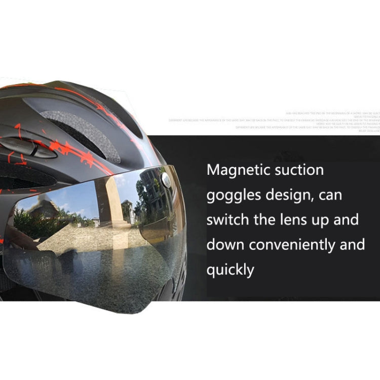 RZ285 Bicycle Outdoor Riding Helmet With Goggles(Black Red) - Protective Helmet & Masks by PMC Jewellery | Online Shopping South Africa | PMC Jewellery | Buy Now Pay Later Mobicred
