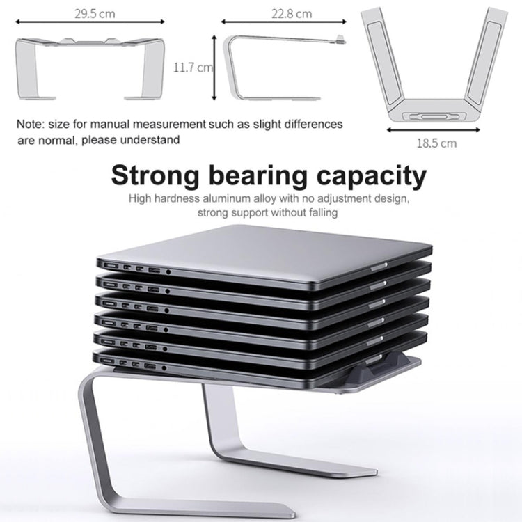 BONERUY P49 Aluminium Alloy Heat-Dissipating Notebook Holder Storage Heightened Holder(Silver) - Laptop Stand by BONERUY | Online Shopping South Africa | PMC Jewellery | Buy Now Pay Later Mobicred