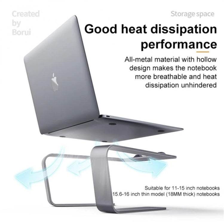 BONERUY P49 Aluminium Alloy Heat-Dissipating Notebook Holder Storage Heightened Holder(Silver) - Laptop Stand by BONERUY | Online Shopping South Africa | PMC Jewellery | Buy Now Pay Later Mobicred