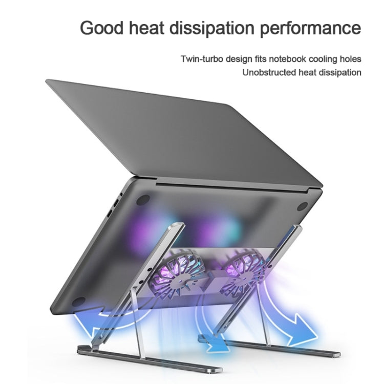 BONERUY P11F Notebook Cooling Bracket Fan Aluminum Alloy Radiator, Colour: Silver - Cooling Pads by BONERUY | Online Shopping South Africa | PMC Jewellery | Buy Now Pay Later Mobicred