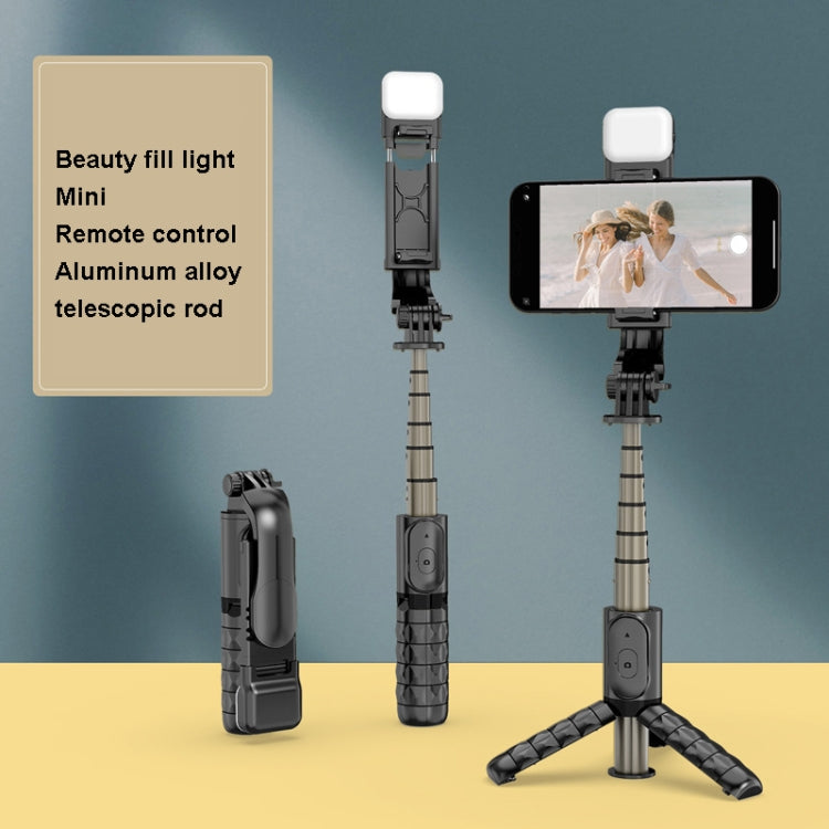 Mini Selfie Stick Integrated Multifunctional Bluetooth Selfie, Specification: Q10S 70cm With Fill Light - Selfie Sticks by PMC TechLife | Online Shopping South Africa | PMC TechLife | Buy Now Pay Later Mobicred