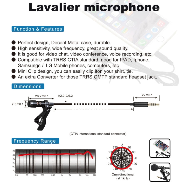GAM-140 Mobile Phone Recording Collar Microphone(Black) - Microphone by PMC TechLife | Online Shopping South Africa | PMC TechLife