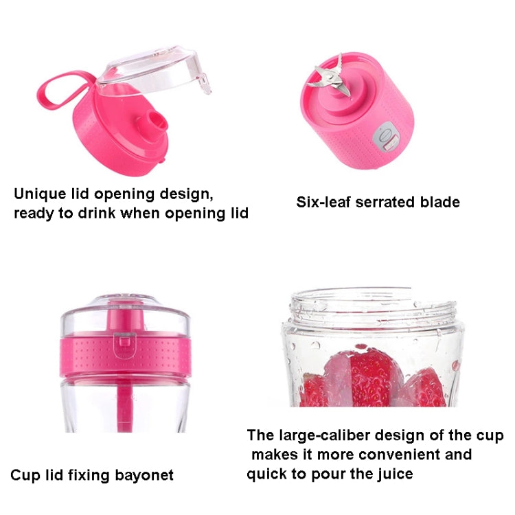 6-Blade Electric Fruit Juicer Juice Cup(Rose Red) - free shipping - PMC TechLife - Order now!