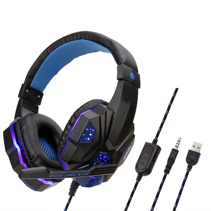 Soyto SY830 Computer Games Luminous Wired Headset, Color: For PS4 (Black Blue) - Multimedia Headset by Soyto | Online Shopping South Africa | PMC Jewellery | Buy Now Pay Later Mobicred