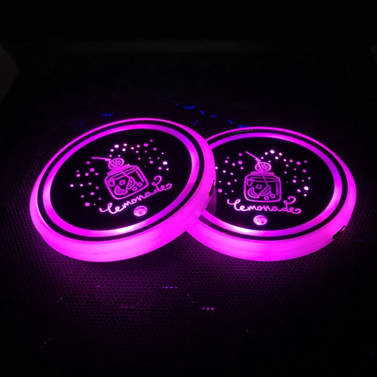 1 Pair 68mm LED Smart Light-Emitting Coaster Light Car Cup Slot Atmosphere Light(Beverage) - Car Drink Holders by PMC TechLife | Online Shopping South Africa | PMC TechLife | Buy Now Pay Later Mobicred