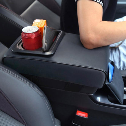 Car Armrest Box Increased Support With Rear Seat Water Cup Holder(Black) - Seat Accessories by PMC Jewellery | Online Shopping South Africa | PMC Jewellery