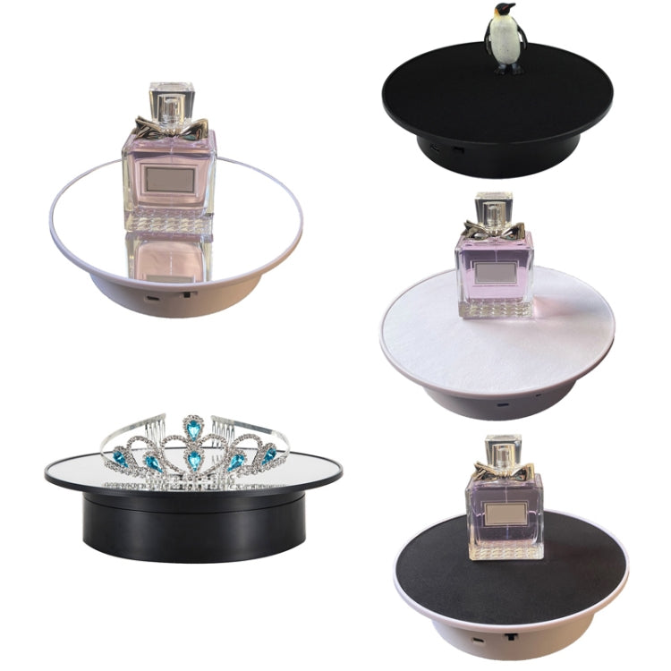 25cm USB Power Rotating Display Stand Video Shooting Props Turntable(White+White Velvet) -  by PMC TechLife | Online Shopping South Africa | PMC TechLife | Buy Now Pay Later Mobicred