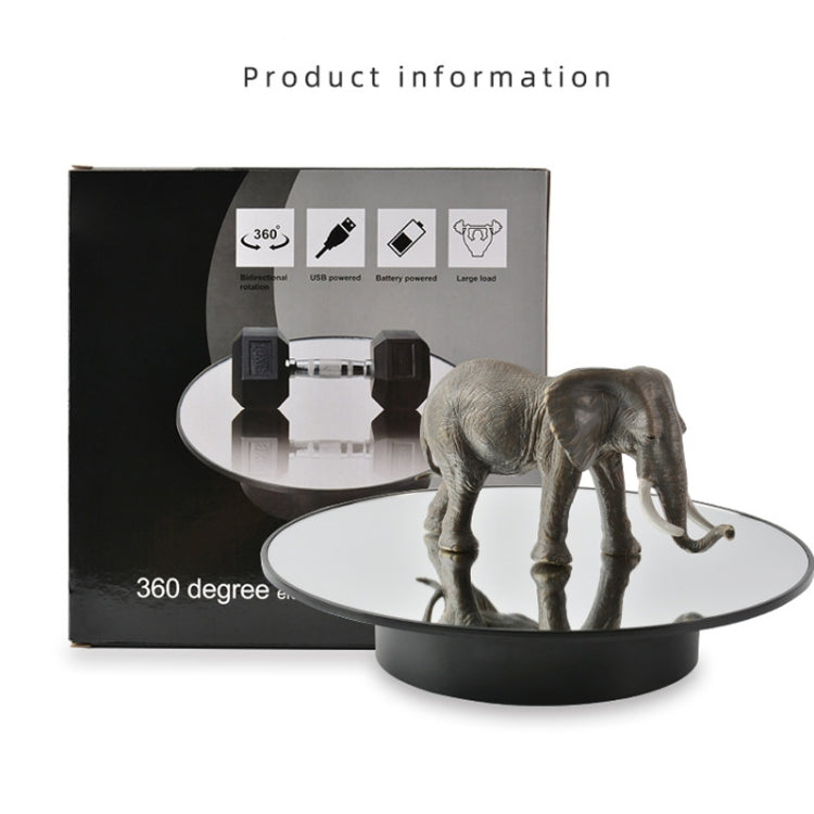 25cm USB Power Rotating Display Stand Video Shooting Props Turntable(Black+Black Velvet) -  by PMC TechLife | Online Shopping South Africa | PMC TechLife | Buy Now Pay Later Mobicred
