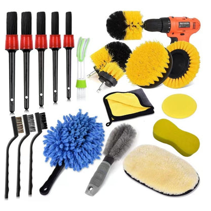 19 PCS / Set Car Wheel Cleaning Brush Interior Detail Brush - Car washing supplies by PMC Jewellery | Online Shopping South Africa | PMC Jewellery | Buy Now Pay Later Mobicred