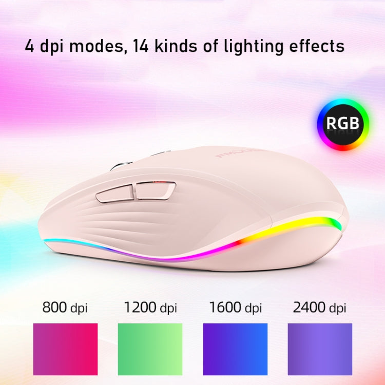 Fmouse M303 2400DPI Bluetooth&2.4G Dual Modes Rechargeable RGB Mouse(Gray) - Wireless Mice by Fmouse | Online Shopping South Africa | PMC Jewellery | Buy Now Pay Later Mobicred