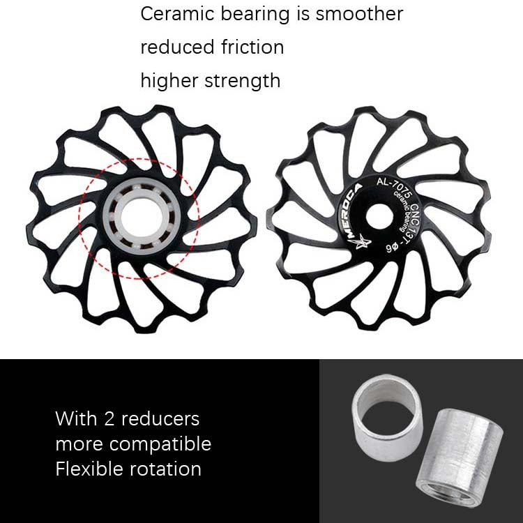MEROCA Ceramic Bearing Mountain Bike Guide Wheel(13T Red) - Guide wheels by MEROCA | Online Shopping South Africa | PMc TechLife | Buy Now Pay Later Mobicred