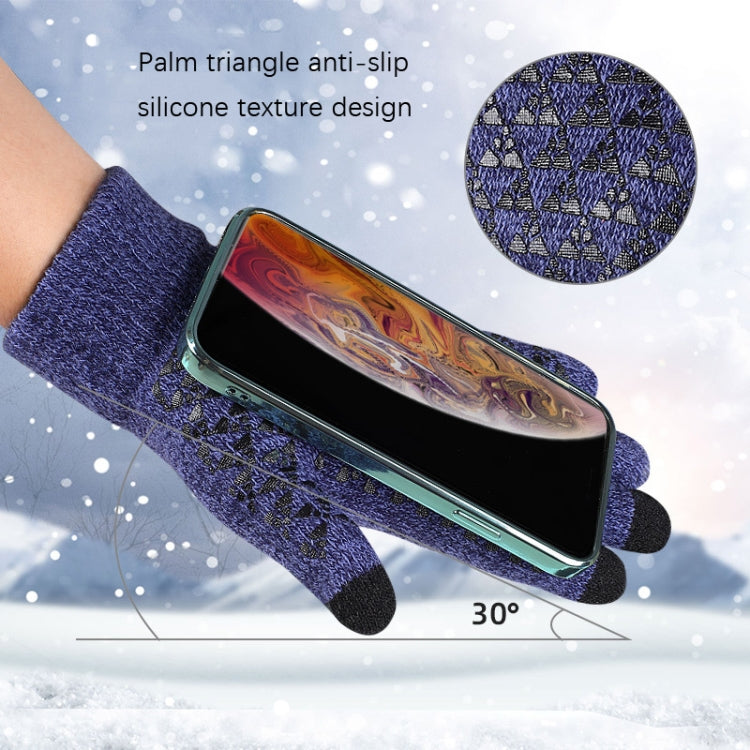 1 Pair Thick Velvet Touch Screen Knitted Warm Gloves, Size: Free Size(Blue) - Full Finger Gloves by PMC TechLife | Online Shopping South Africa | PMC TechLife | Buy Now Pay Later Mobicred