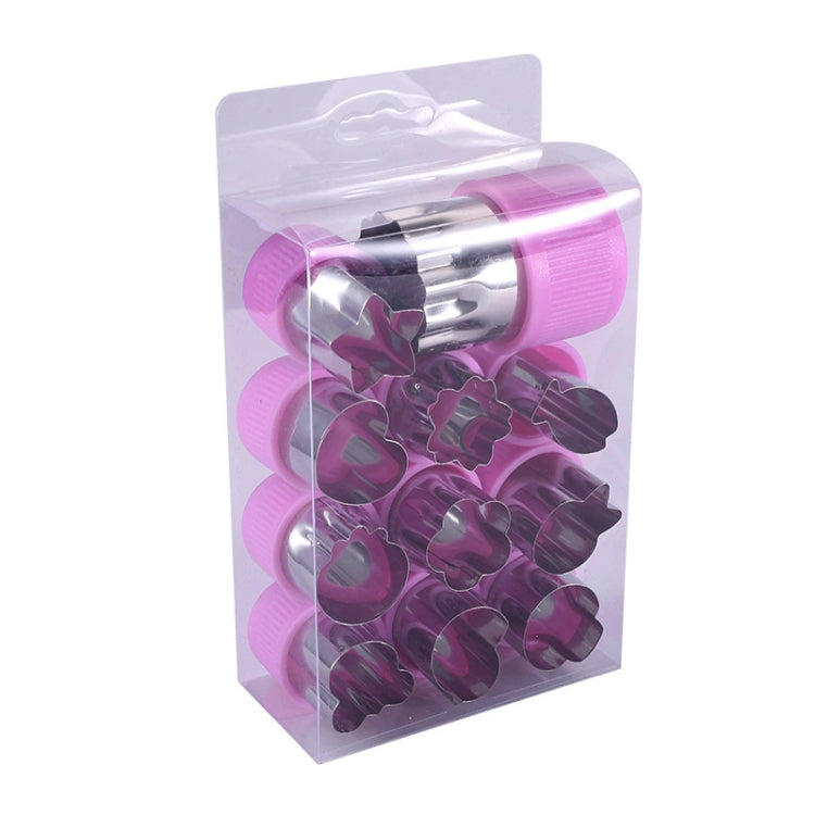 0-98 12 in 1 Kitchen Stainless Steel Flower Cutter(Purple) - Cutter & Peeler by PMC TechLife | Online Shopping South Africa | PMC TechLife | Buy Now Pay Later Mobicred