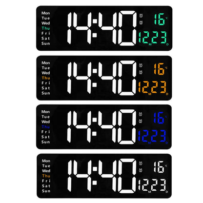 6626 Living Room Wall-Mounted Large Screen Display LED Digital Clock, Color: White Temperature - Wall Clock by PMC Jewellery | Online Shopping South Africa | PMC Jewellery