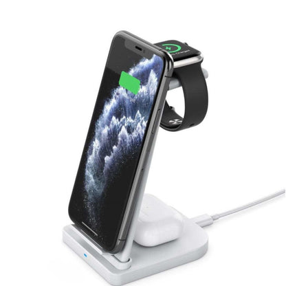 QGeeM QG-WC05 3 In 1 Portable Detachable Wireless Charger(White) - Wireless Charger by QGeeM | Online Shopping South Africa | PMC Jewellery | Buy Now Pay Later Mobicred