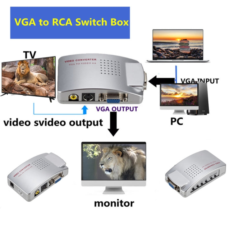 PC Converter Box VGA to AV Converter Video Switch Box - VGA Converter by PMC Jewellery | Online Shopping South Africa | PMC Jewellery | Buy Now Pay Later Mobicred