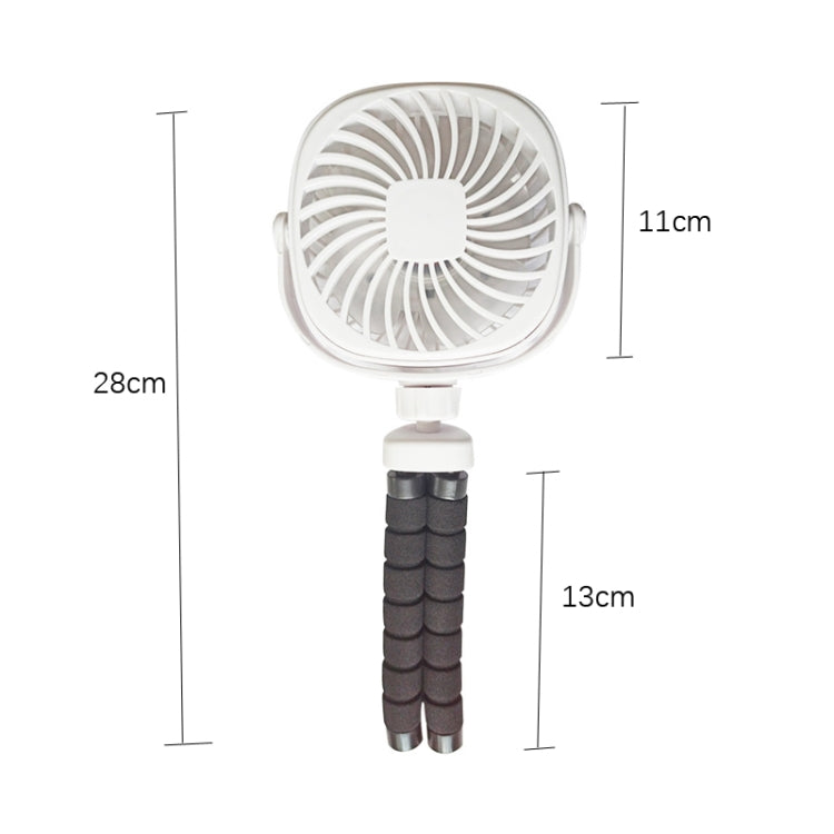 Octopus Stroller Deformation Fan Desktop Portable Handheld USB Small Fan, Colour: 1200mAh White - Electric Fans by PMC Jewellery | Online Shopping South Africa | PMC Jewellery | Buy Now Pay Later Mobicred