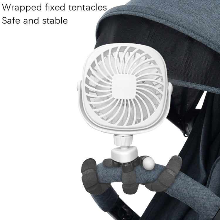 Octopus Stroller Deformation Fan Desktop Portable Handheld USB Small Fan, Colour: 1200mAh White - Electric Fans by PMC Jewellery | Online Shopping South Africa | PMC Jewellery | Buy Now Pay Later Mobicred