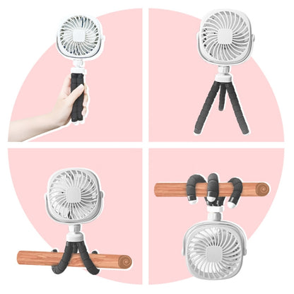 Octopus Stroller Deformation Fan Desktop Portable Handheld USB Small Fan, Colour: 1200mAh White - Electric Fans by PMC Jewellery | Online Shopping South Africa | PMC Jewellery | Buy Now Pay Later Mobicred