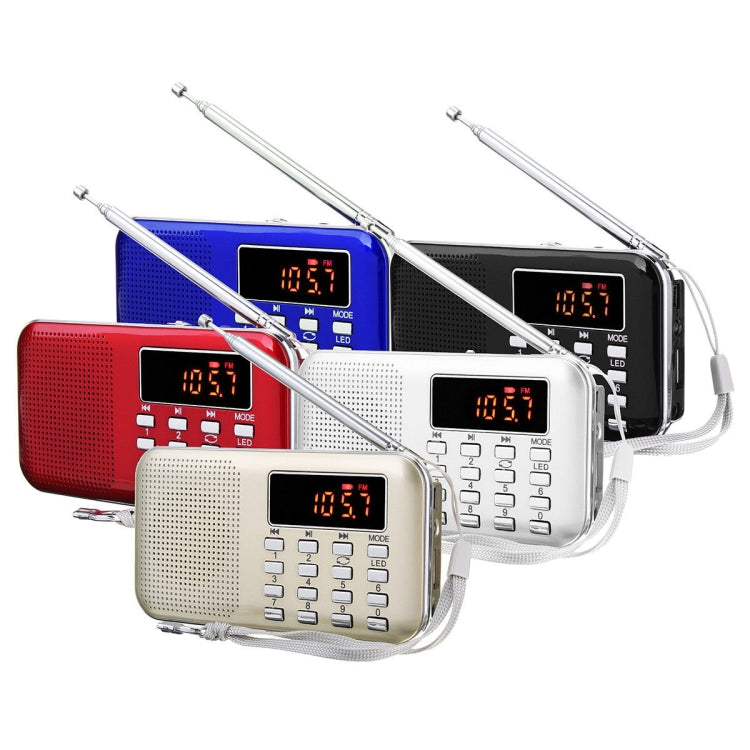 L-218AM  MP3 Radio Speaker Player Support TF Card USB with LED Flashlight Function(Blue) - Radio Player by PMC TechLife | Online Shopping South Africa | PMC TechLife | Buy Now Pay Later Mobicred