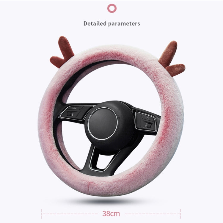 Antler Thick Plush Steering Wheel Cover, Style: D Type (Black) - Steering Wheel Accessories by PMC Jewellery | Online Shopping South Africa | PMC Jewellery | Buy Now Pay Later Mobicred