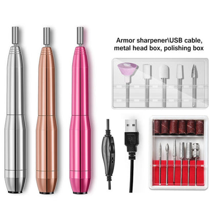 Aluminum Alloy Nail Grinding Machine USB Electric Nail Polish Remover(Rose Pink) - Grinding Tools & Accessories by PMC Jewellery | Online Shopping South Africa | PMC Jewellery | Buy Now Pay Later Mobicred